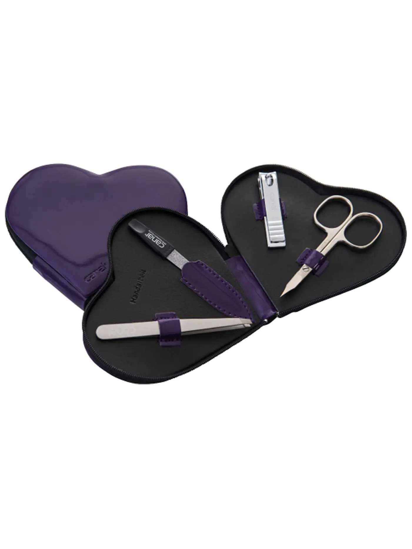 CANAL | Lackleder-Herzetui violett, 4-teilig | 